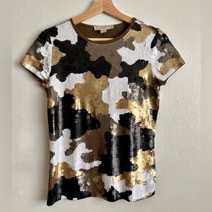 Michael Kors Sequin Camouflage Top